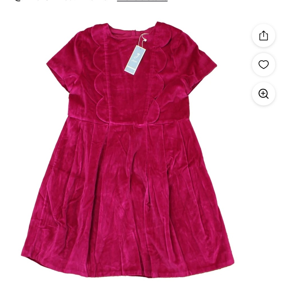 Like new! Jacadi Paris Girls Velvet Dress Magenta Pink SZ 10!